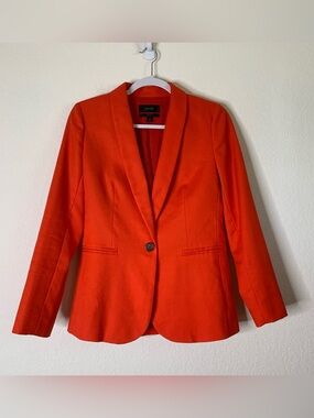 J.Crew Womens Red Parke one button linen blend blazer 2